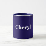 Caneca Navy Blue Template, White Text, Customizable,<br><div class="desc">Navy blue template with white text,  ready to personalize with your own name/text.</div>