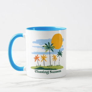 Caneca ne Vintage Palmeiras Tropicais Tom Duplo