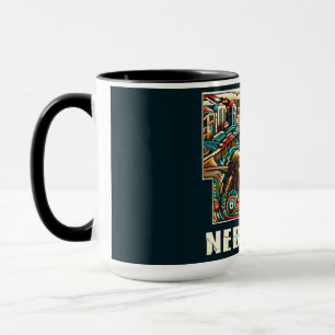 Caneca Nebraska Bold Geométrico City Skyline Art