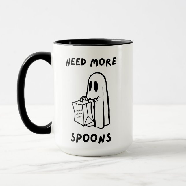 Caneca 'Need More Spoons' Chronic Illness Humor Mug (Esquerda)