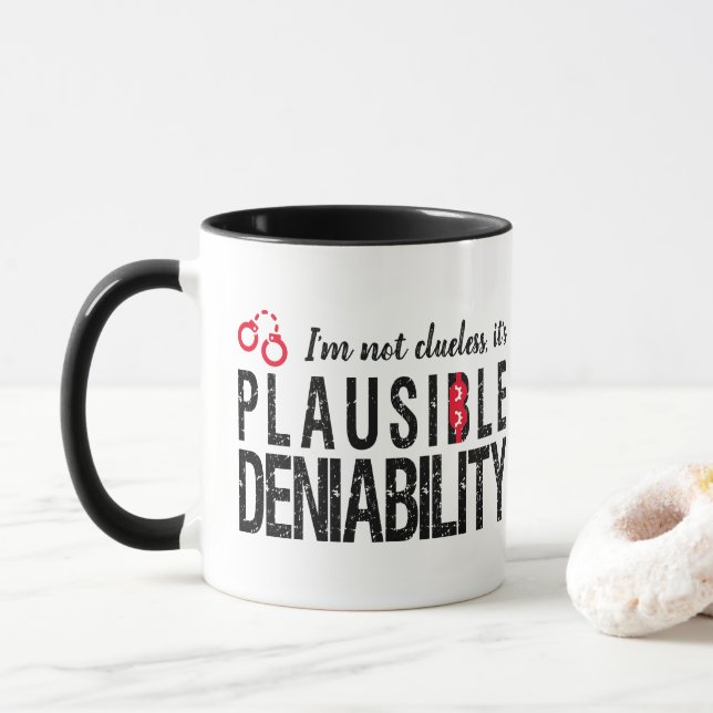 Caneca Negabilidade plausível (sem noção) engraçada (Com Donut)