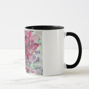 Caneca Negra bolhas de vida celular Abstrato Art