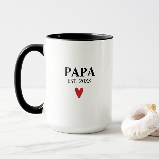 Caneca Negra Branca, Avô Nascido, Mug (Com Donut)