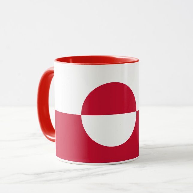Caneca negra com bandeira da Groenlândia (Frente Esquerda)