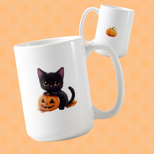 Caneca Negra de Halloween (Criador carregado)
