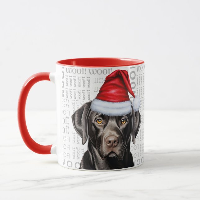 Caneca Negra Engraçado Labrador Retriever Cachorro de Nat (Esquerda)