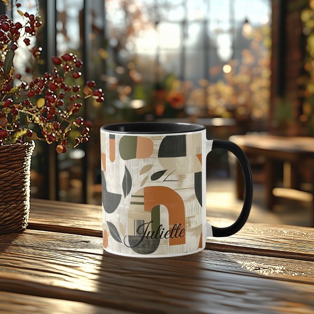 Caneca Negrito Abstrato - Rústico Terroso Personalizado (Criador carregado)