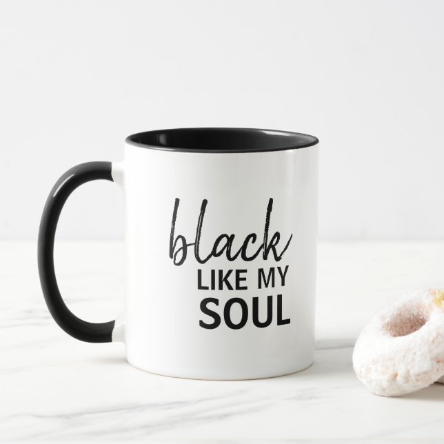 Caneca negro como minha alma (Com Donut)
