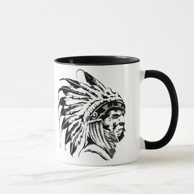 CANECA NEGRO GRÁFICO E AMERICANO NATIVO BRANCO (Direita)
