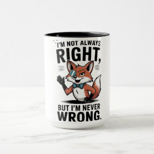 Caneca "Nem sempre estou certo, mas nunca estou errado"