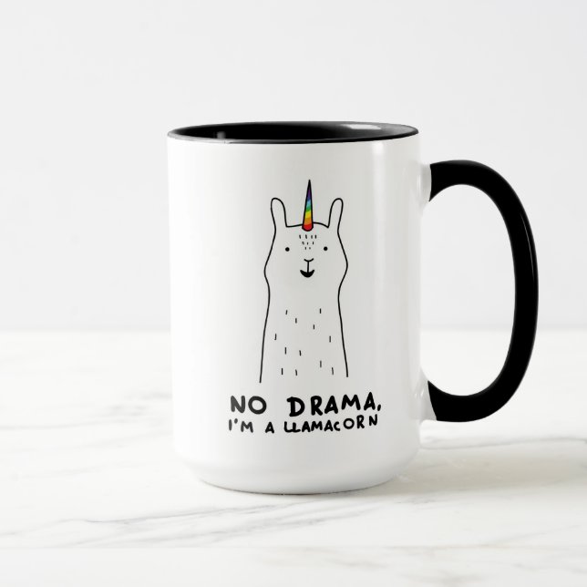 Caneca Nenhum drama eu sou um Llamacorn (Direita)