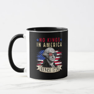 Caneca Nenhum Rei na América Bandeira EUA Estilo Retro Le