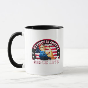 Caneca Nenhum Rei na América desde 1776 Bandeira dos EUA