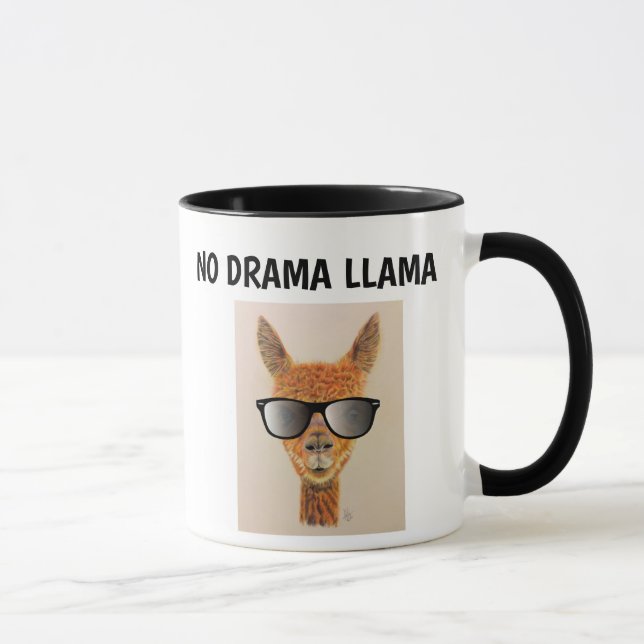 Caneca NENHUMA DRAMA LLAMA com óculos solares Mugs de caf (Direita)