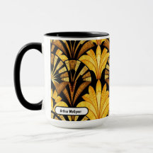 Neo Deco Dourado Padrão Abstrato Geométrico