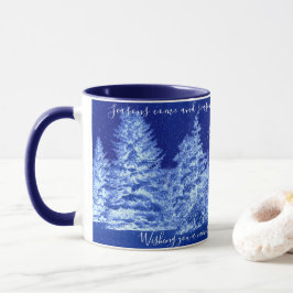 Caneca Neon Blue Christmas Tree