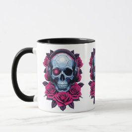 Caneca Neon Cyber Death Skull e Rosa White