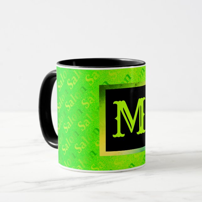 Caneca Neon Elegante fluorescente monograma (Frente Esquerda)