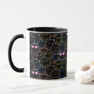 Caneca Neon Emoji Coffee Mug: Moderno Retro Vibes