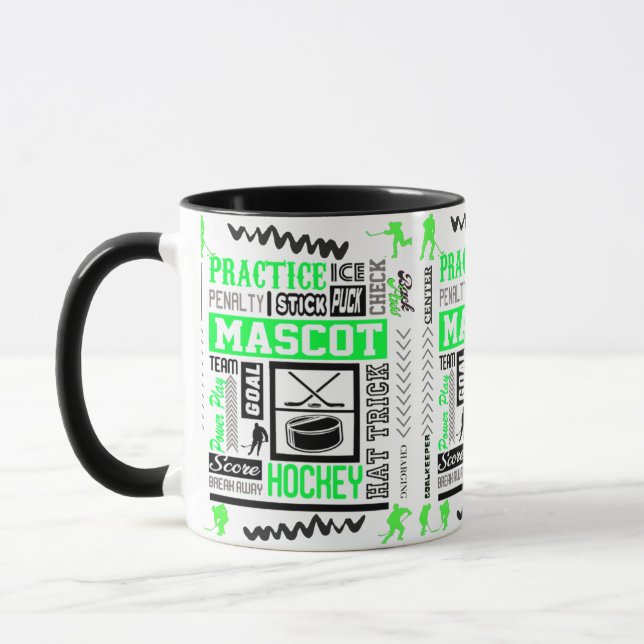 Caneca Neon Green - Terminologia de Hockey para Meninos (Esquerda)