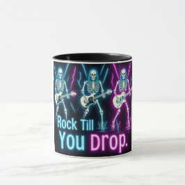 Caneca Neon Skeletons Rock Duro Halloween Mug
