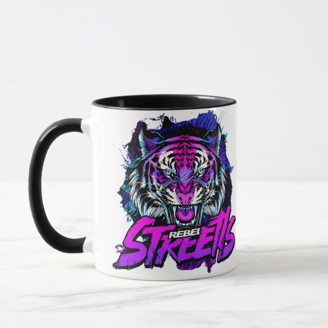 Caneca Neon Tiger Urban Streetwear Design (Esquerda)