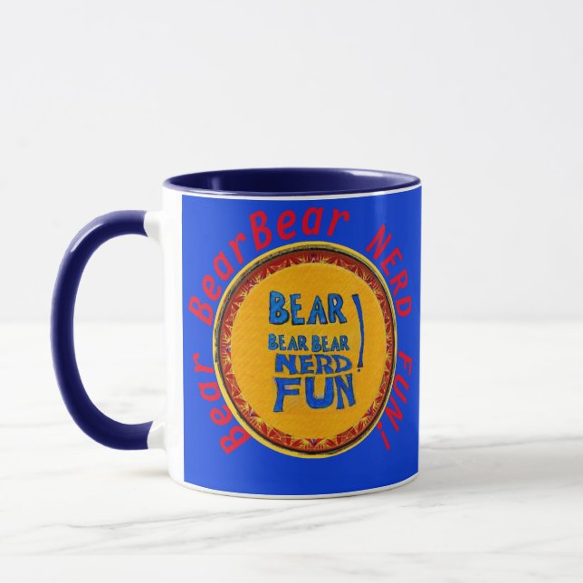 Caneca NERD BearBearBear DIVERTIDO! Azul Coffeemug (Esquerda)