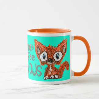 Caneca nervosa do gatinho do café