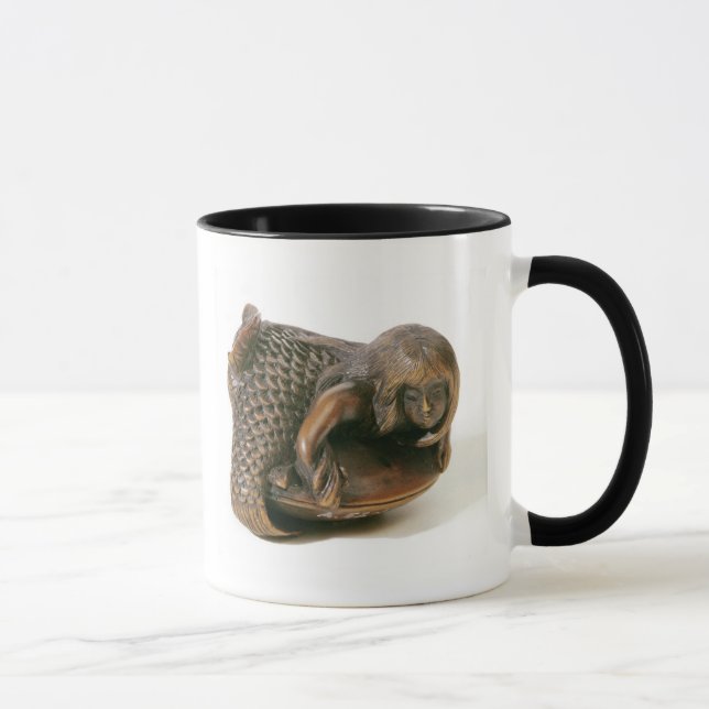 Caneca Netsuke cinzelou na forma de uma sereia (Direita)