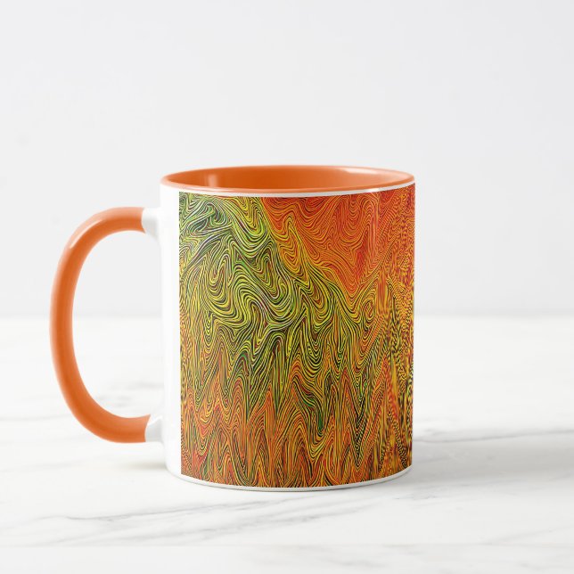 Caneca "Neural Firestorm" - Abstrato amarelo laranja (Esquerda)