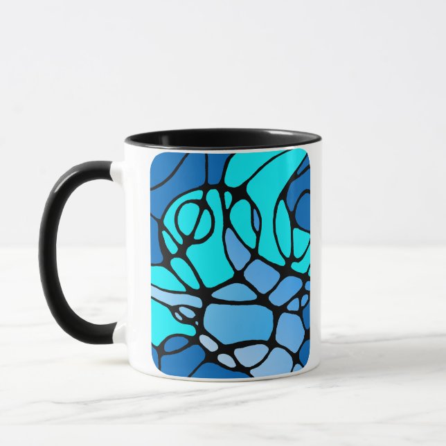 Caneca Neurografik blau modernes abstraktes Design (Esquerda)
