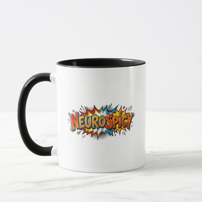 Caneca Neurotemperamental Engraçado Café Retro de Quadrin (Esquerda)