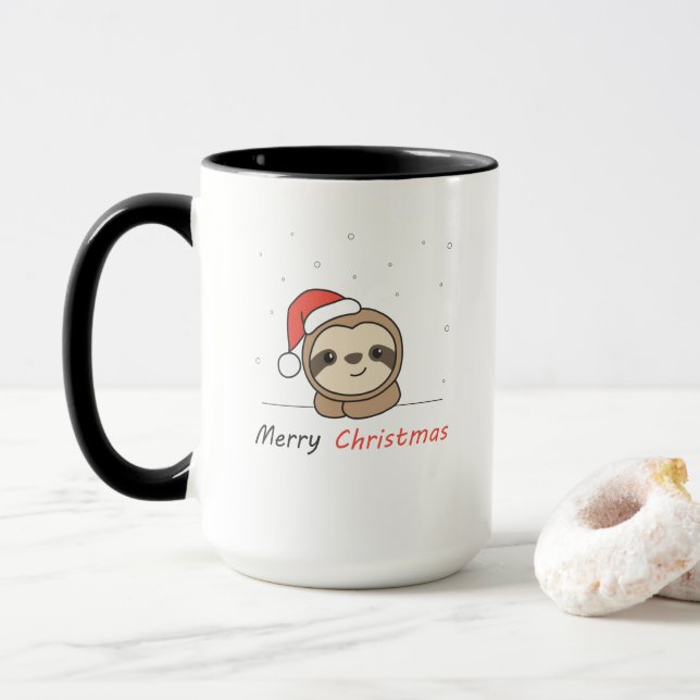 Caneca Neve de Natal Lenta Animais de inverno (Com Donut)