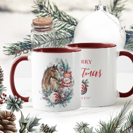 Caneca Neve do cavalo, água de Natal elegante