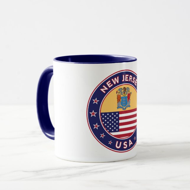 Caneca New Jersey, adesivo de Nova Jersey, capa de telefo (Frente Esquerda)