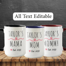 Caneca New Mama with Custom Name, Title & Est. Year