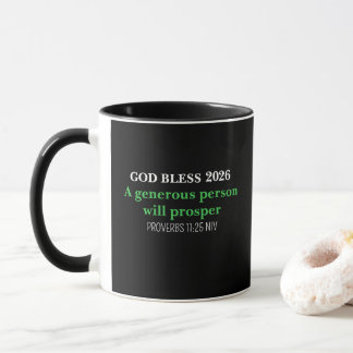 Caneca New Year 2026 Blessings Festive Simple Black