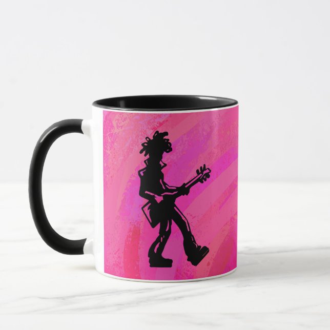 Caneca New York Boogie Nights Guitar Hot Pink (Esquerda)