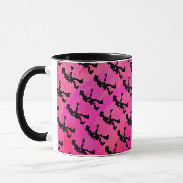 Caneca New York Boogie Nights Guitar Hot Pink (Esquerda)