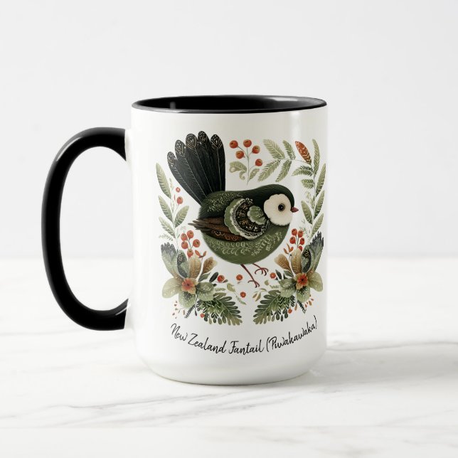 Caneca New Zealand Fantail Folk Art (Esquerda)
