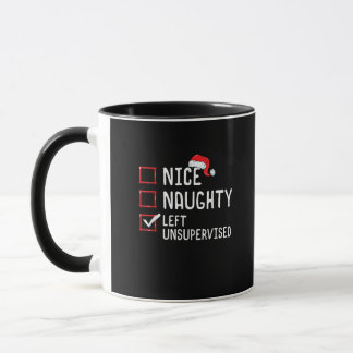 Caneca Nice Naughty Left Unsupervised Christmas List 