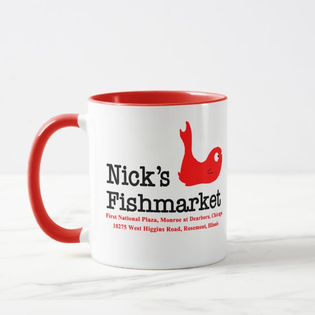 Caneca Nick's Fishmarket, Chicago e Rosement, Illinois (Esquerda)