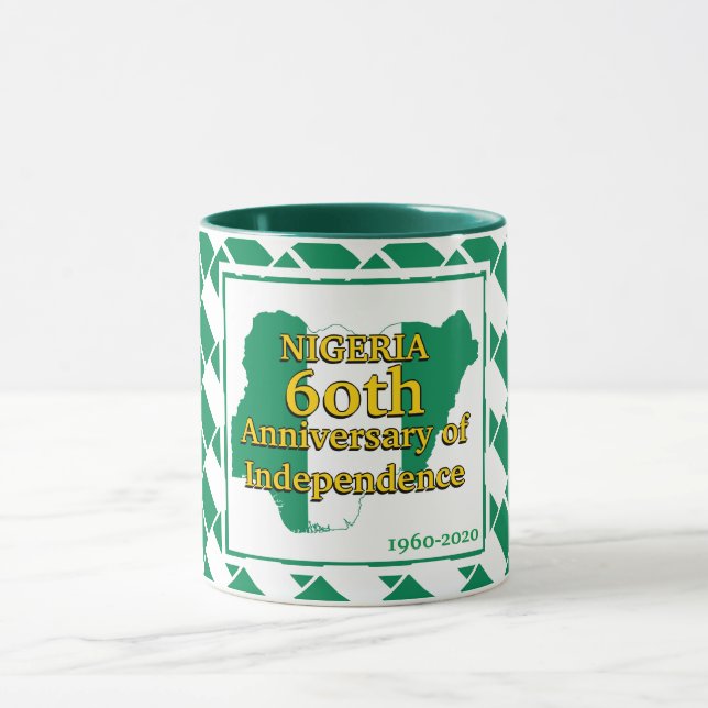 Caneca NIGÉRIA 60ª INDEPENDÊNCIA | Nigerian Flag Souvenir (Centro)
