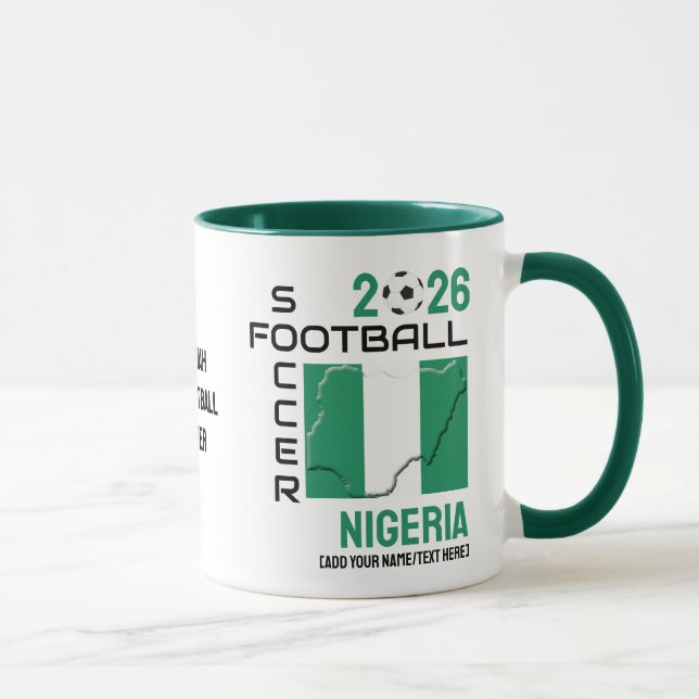 Caneca NIGÉRIA Futebol Personalizado 2026 A QUALQUER ANO (Direita)