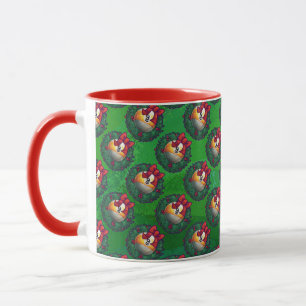 Caneca Nine Ball in Wreath Pattern on Green