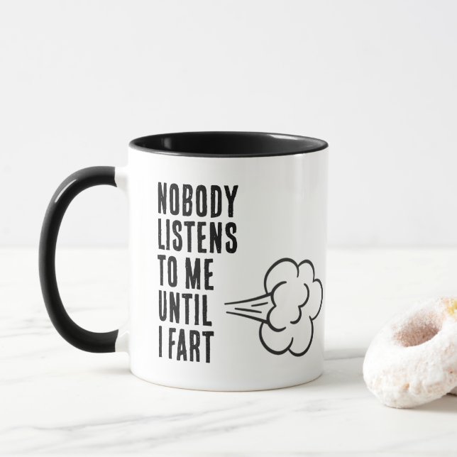 Caneca Ninguém Me Ouve Até Eu Peidar (Com Donut)