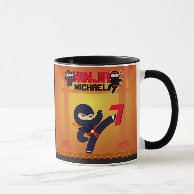 Caneca NINJA Movie Star Warrior Bicking it Karate Kids (Direita)