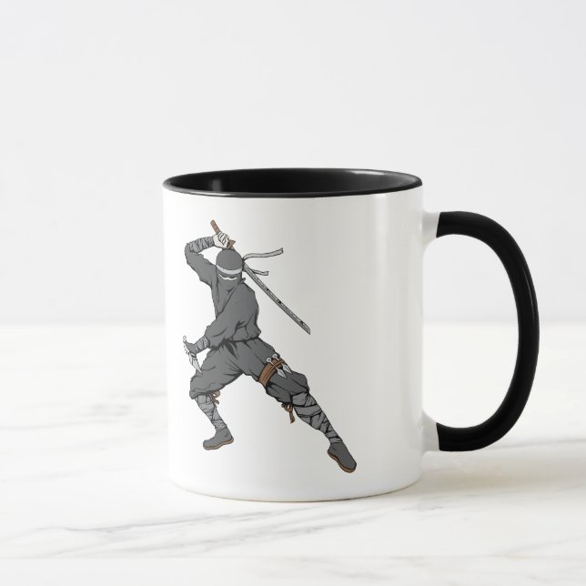 Caneca Ninja ~ Ninjas 2 Artes Marciais Warrior Fantasy Ar (Direita)