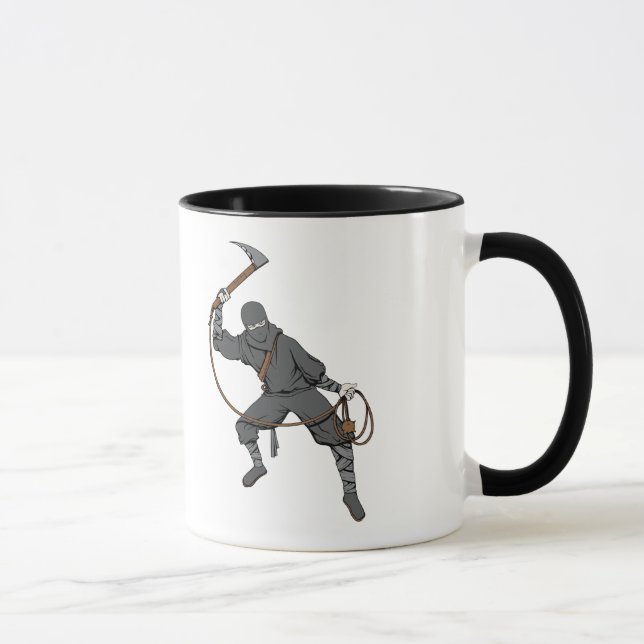 Caneca Ninja ~ Ninjas 3 Artes Marciais Warrior Fantasy Ar (Direita)