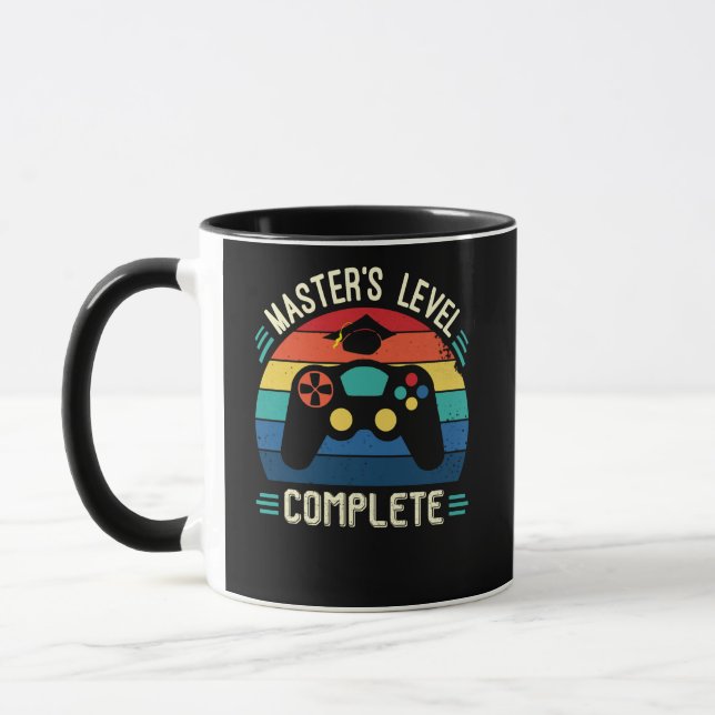 Caneca Nível de mestrado completo, grau GIft, Mestrados  (Esquerda)